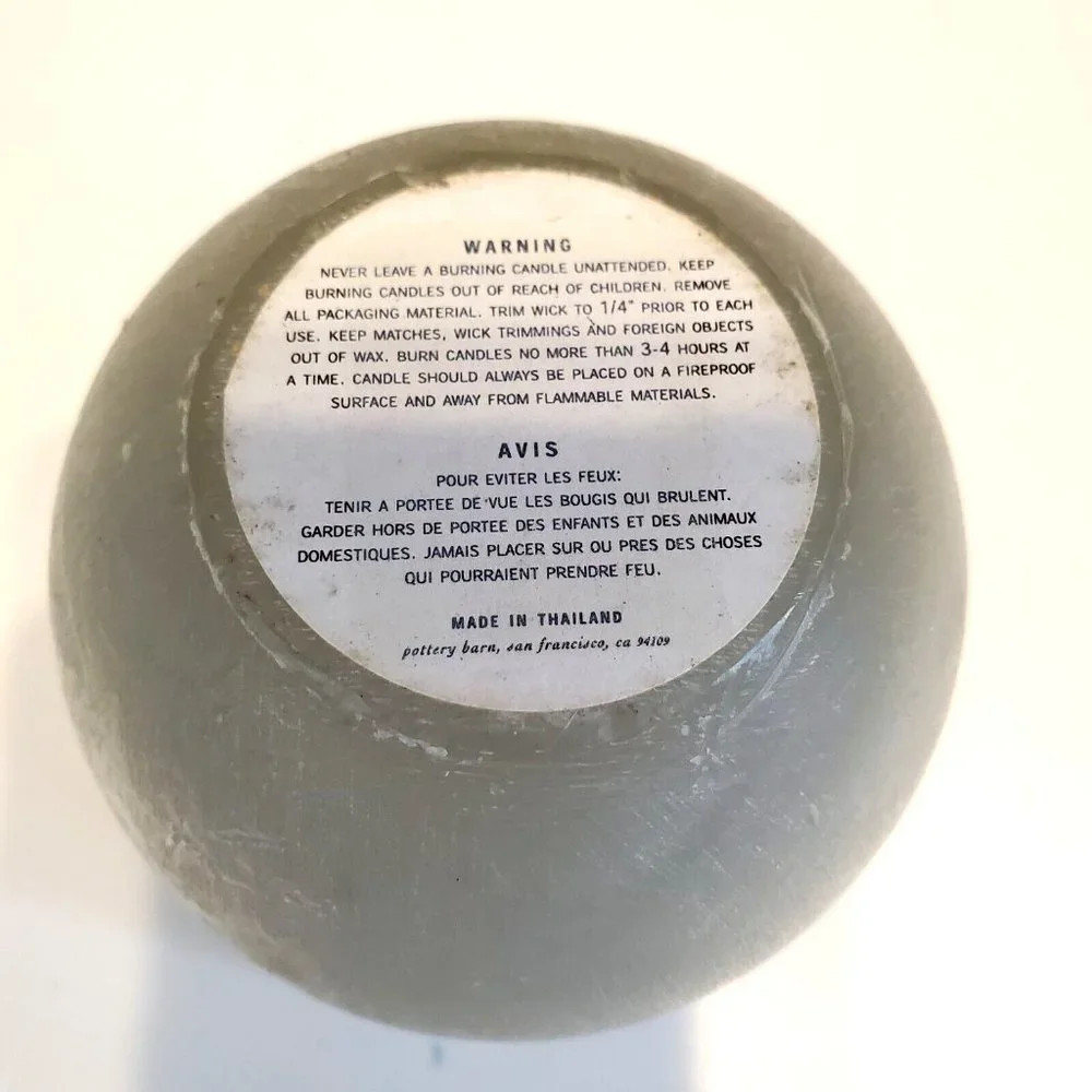 Rare Pottery Barn VASO Single Wick Candle 5oz Light Green Brown New Unlit